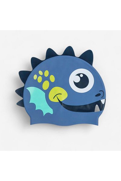 Decathlon Nabaiji Silicone Swimming Cap - Blue/Yellow Dragon Model - Standard Size