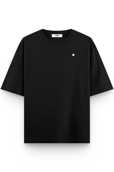 Overoz Унісекс чорна футболка оверсайз - 777 з принтом на спині, футболка з написом 1211