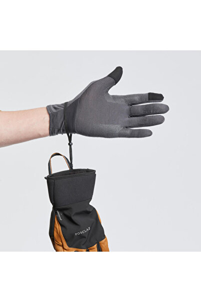 Decathlon Forclaz Adult Outdoor Trekking Inner Gloves - Wool - Gray - Mt500