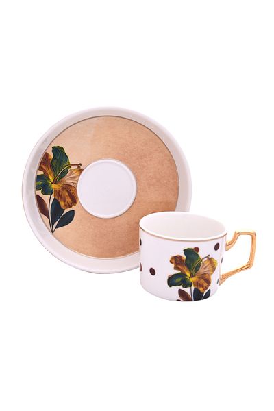 Lucky Art Arden 6-Piece Bone Coffee Cup Set