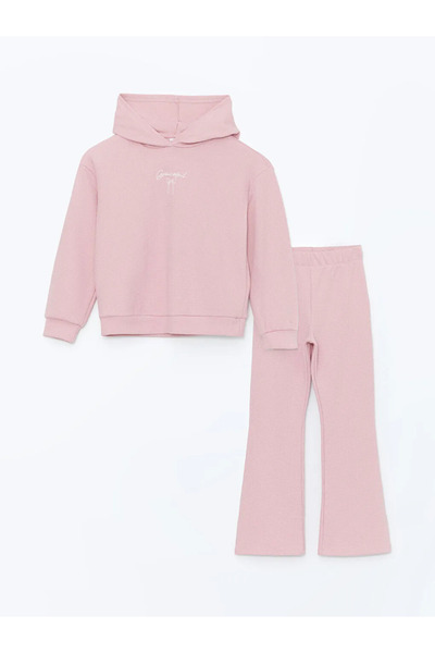 LC Waikiki LCW Kids Light Dusty Rose kapucnis pulóver és leggings lányoknak