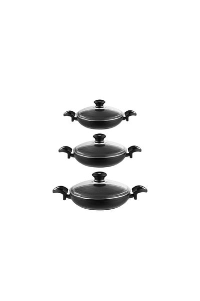 Leggno Set of 3 Granite Pan 18Cm-20Cm-22Cm