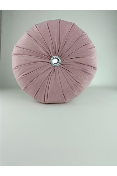 Mrs.Gugar لوكس فيلفيت - وسادة داستي روز بتفاصيل حجر دائري