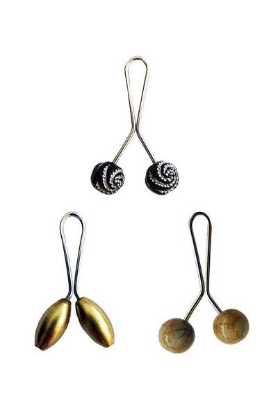 Marsilyan 3 Pieces Hijab Scarf and Shawl Clip Yellow Mustard Black Patterned