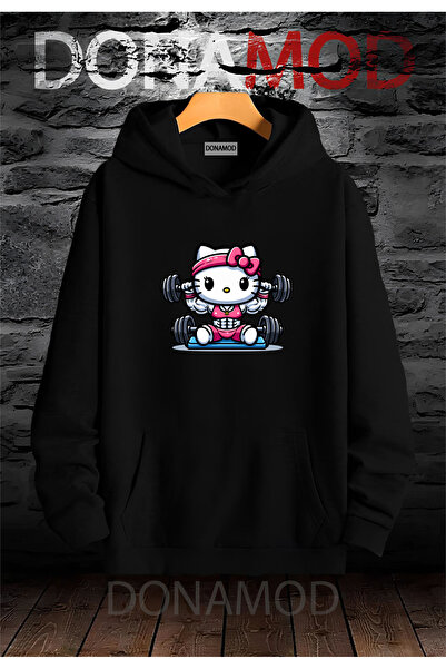 donamod Φούτερ Hello Kitty Black Hooded Pink Friend Sister - Δώρο με κορδέλα ...