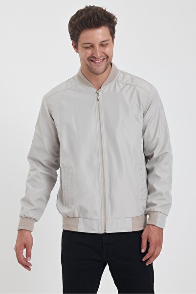 TREND KOMBİN Men's Seasonal Coat - Stone Color