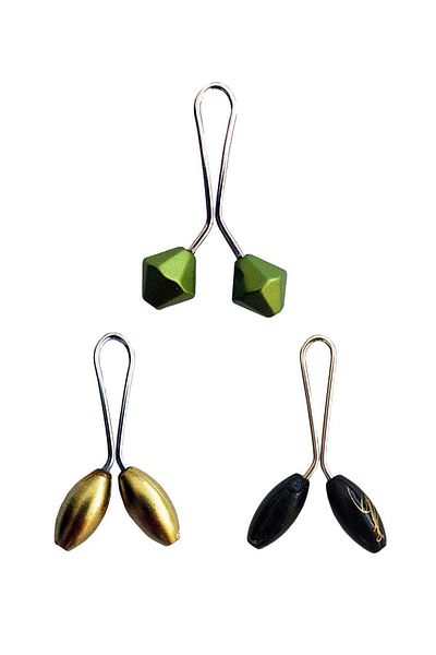 Ethab Ticaret Yellow Black Green Hijab Scarf and Shawl Clip - 3 Pieces