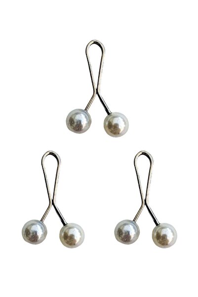 CT STONES 3 Pieces Hijab Scarf and Shawl Clip Pearl White