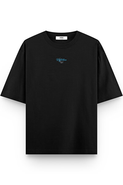 Overoz Reflection Квітковий принт на спині Oversize футболка 1204