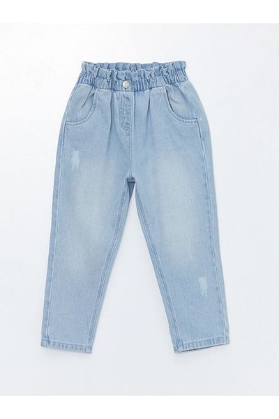 LC Waikiki Pantaloni de bază din blugi pentru fetiță cu talie elastică - W44750Z1