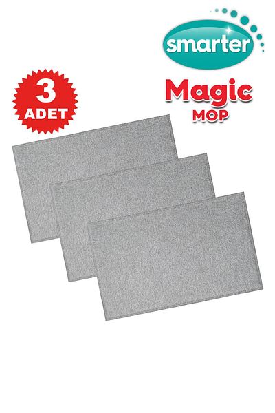 SMARTER Magic Spare Mop - 3 Pieces Mop Cleaning Set, Compatible with Latched Floor Surface Towel and Cloth