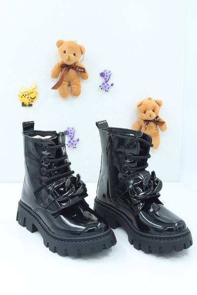 Moda Lime Unisex Sıcak Tutan Astarlı Chunky Kaymaz ve Rahat Taban  Çocuk Kışlık Bot Kışlık Çocuk Bot