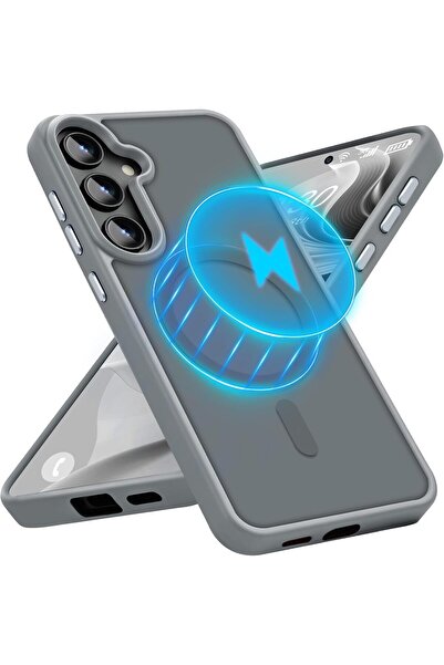 Fibaks Galaxy S24 Plus / S25 Plus Kılıf Kamera Çıkıntılı Magsafe Şarj Destekli Yumuşak Kenarlı Mat Kapak