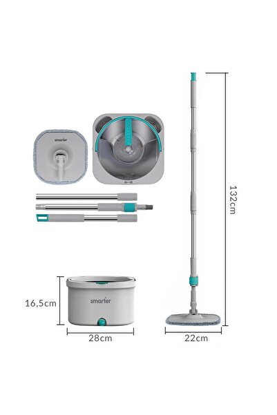 SMARTER Aqua Master Temiz & Kirli Suyu Ayırma Özelliği Otomatik Temizlik Seti Mop Paspas