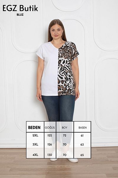 EGZEBRU Plus Size White Garnished Blouse