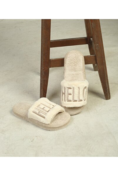 ZEYNEP SULTAN Winter Wool Hello Women's House Slippers