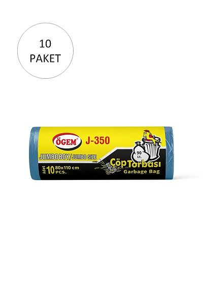 Mu Art J-350 Jumbo Size Garbage Bag 80 X 110 cm 10 Rolls X 10 Pack = 100 Pieces (Blue)