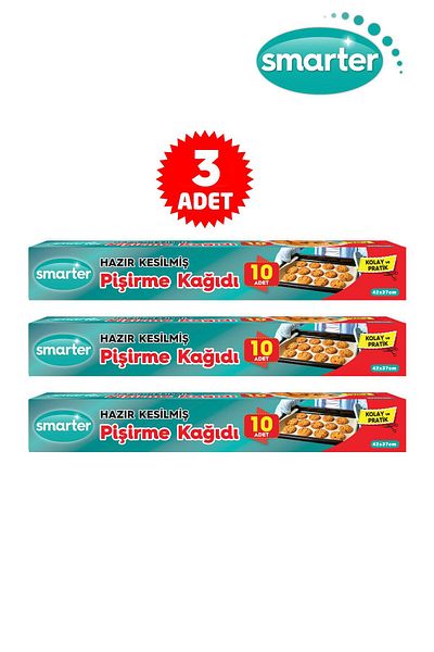 SMARTER 3 Pack Oily Baking Paper 10 Pieces X 3