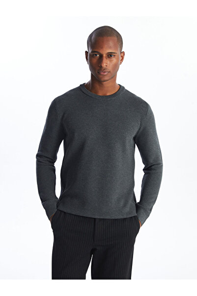 LC Waikiki Herren-Strickpullover mit Rundhalsausschnitt und langen Ärmeln – W40733Z8