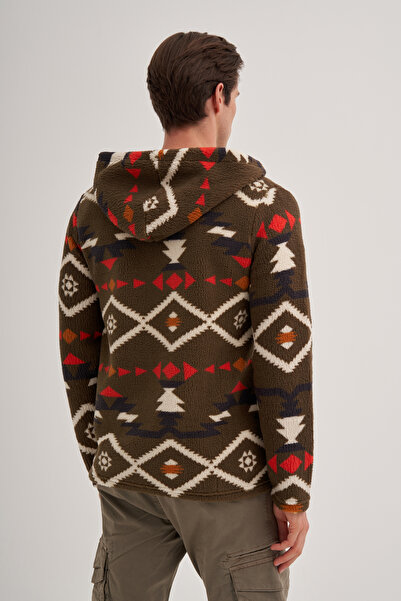 Cazador ERKEK KÜRKLÜ ÖNDEN FERMUARLI HAKİ SWEAT HIRKA CDR 5094