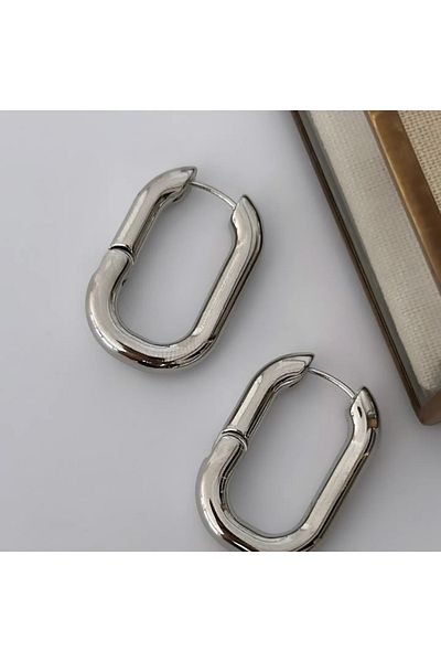 Glintist Vintage Steel VIB أقراط فضية مستطيلة أنيقة