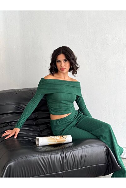 AYKA WEAR Madonna Collar Side Gathered Double Set