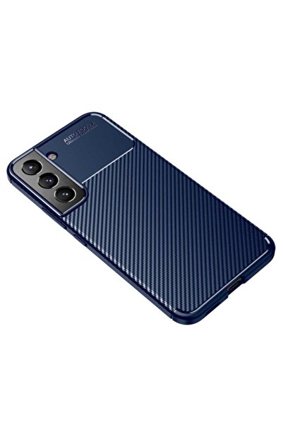 Fibaks Samsung Galaxy S22 Kapak Rugged Armor Karbon Desenli Yüksek Kalite Silikon Kılıf (Uyumlu)