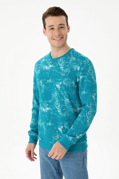 U.S. Polo Assn. Ανδρικό φούτερ Petrol Color - 50270842 -VR102