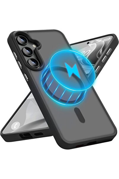Fibaks Samsung Galaxy S23 Kılıf Kamera Çıkıntılı Magsafe Şarj Destekli Yumuşak Kenarlı Mat Kapak