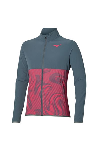 MIZUNO Charge Printed Jacket Ανδρικό αδιάβροχο γκρι / κόκκινο