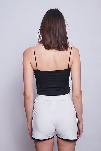 Jument Pantaloni scurti damă cu 2 fire din bumbac cu talie elastică cu talie-crem