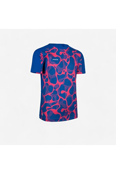 Decathlon Kipsta Çocuk Deniz Mavisi ve Pembe Kısa Kollu Futbol Forması Viralt...