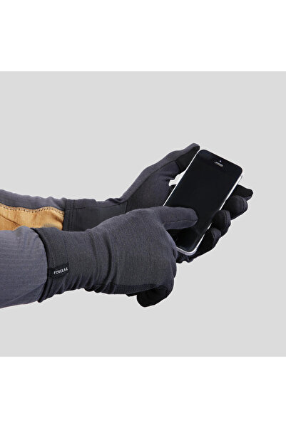 Decathlon Forclaz Adult Outdoor Trekking Inner Gloves - Wool - Gray - Mt500