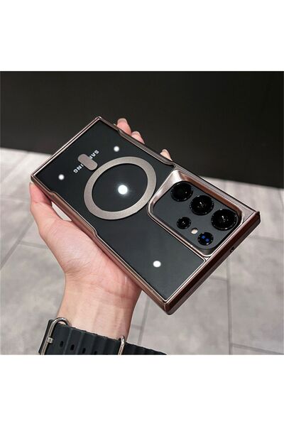 Fibaks Samsung Galaxy S24 Ultra Kılıf Prizma Kamera Çıkıntılı Magsafe Şarj De...