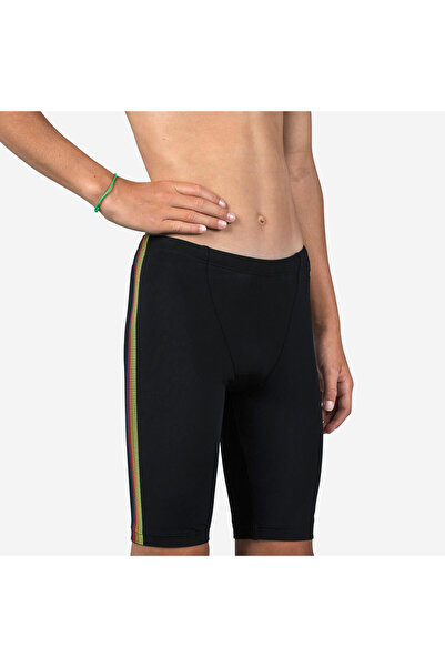 Decathlon Παιδικό μαγιό Jammer - Μαύρο / Νέον Κίτρινο - Fitib
