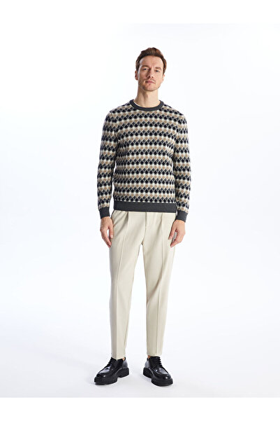 LC Waikiki Ανδρικό πλεκτό πουλόβερ με μακρυμάνικο λαιμόκοψη - W42153Z8