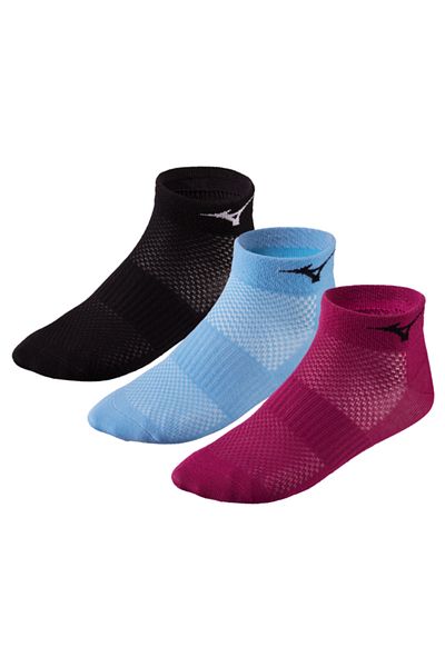 MIZUNO Унисекс чорапи за тренировка, среден размер, 3p, черно/синьо/лилаво