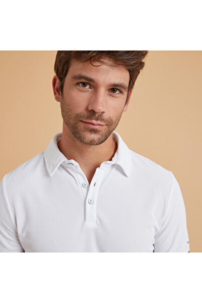 Decathlon Ανδρικό μπλουζάκι πόλο ιππασίας - Λευκό