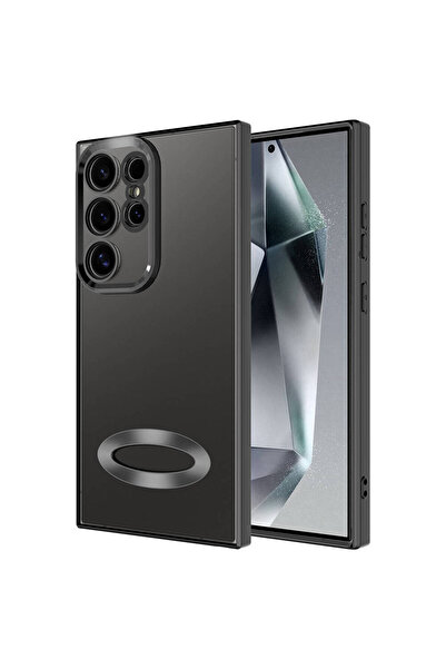 Fibaks Samsung Galaxy S24 Ultra Kılıf Kamera Lens Korumalı Şeffaf Renkli Logo...
