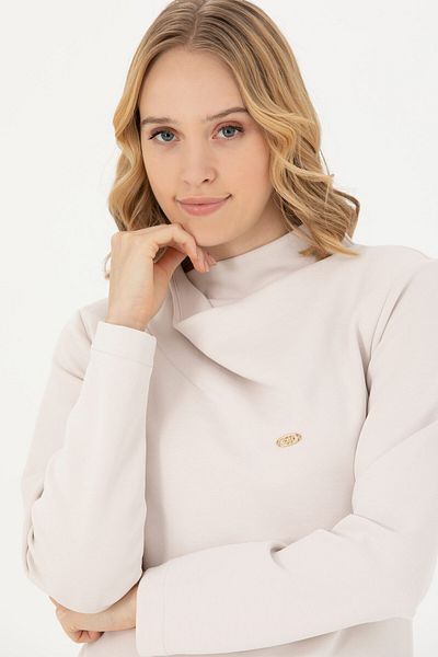 U.S. Polo Assn. Women's Stone Stand Collar Sweatshirt 50272085 -Vr049