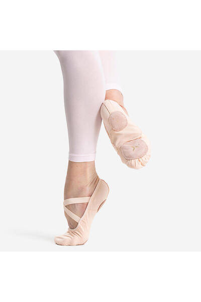 Decathlon Kadın Bez Demi-point Dans Ayakkabısı - Çift Tabanlı - Somon