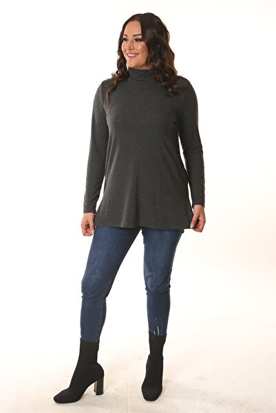 Trend42plus Turtleneck Anthracite Knitwear
