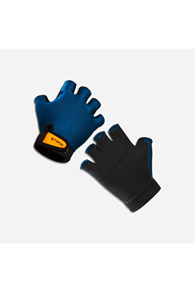 Decathlon Btwin Çocuk Kısa Parmak Bisiklet Eldiveni Mavi