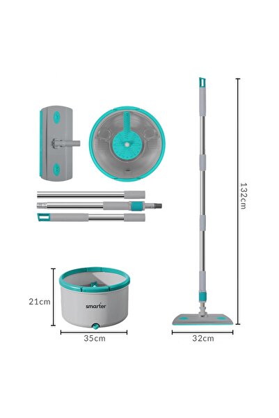 SMARTER Aqua Flat Automatic Cleaning Kit with Refills, Dirty Water Separation Feature, Mop Mop