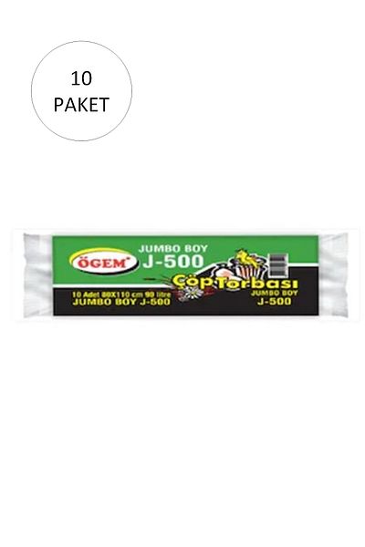 Kapamarka J-500 Jumbo Size Garbage Bag 80 X 110 Cm 10 Pieces Rolls X 10 Pack = 100 Pieces (BLACK)