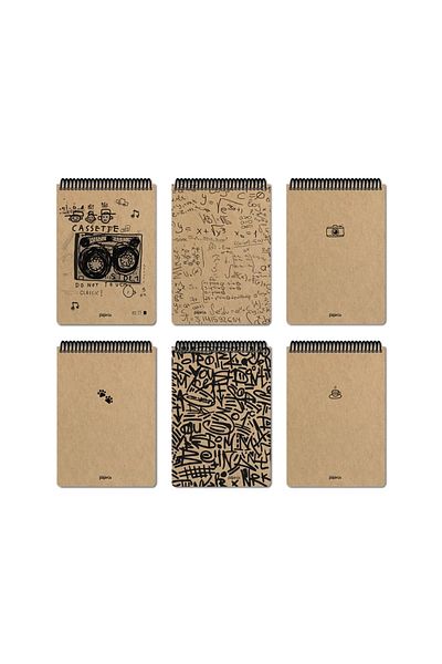 Colornote Papirüs 16X23 Kraft Hard Cover Spiral Papyrus - 100YP Checked Memo Pad Notebook