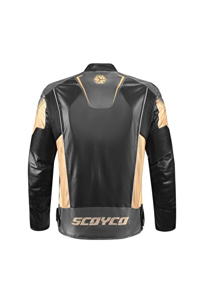 Scoyco JK187 4 MEVSİM DERİ MONT BLACK-GOLD