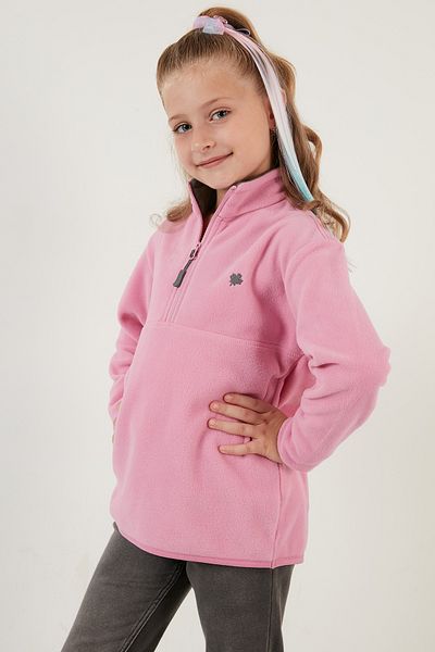 Lela Soft Textured Zippered Stand Collar Winter Fleece Unisex Children's Fleece 5905002
