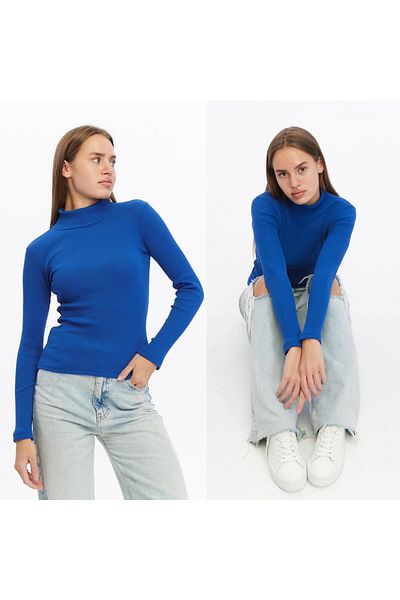 Wearflawless Γυναικεία πλεκτή μπλούζα με μακρυμάνικο ζιβάγκο