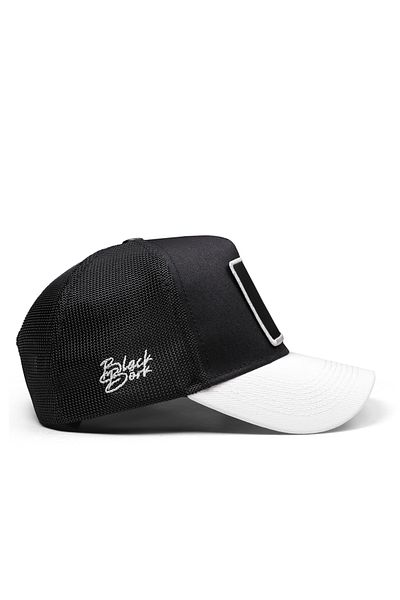 BlackBörk V1 Keep Going Λευκό-μαύρο καπέλο Trucker με λογότυπο